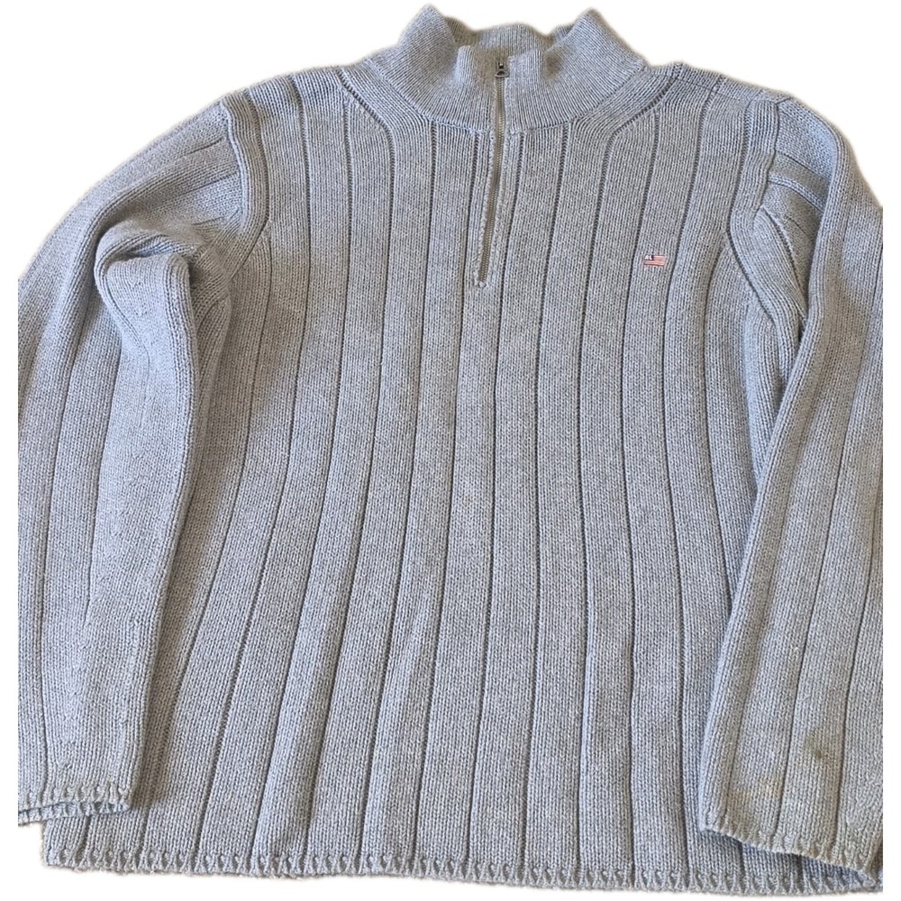 Vintage Polo Jeans Co Ralph Lauren 1/4 Zip Cable Knit Sweater Men XL Cotton